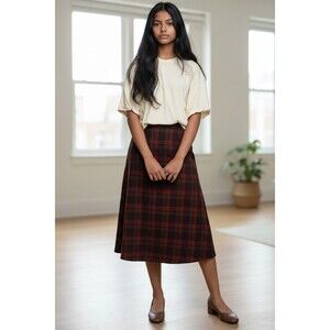 NWT Requirements Multicolor Plaid Faux Wrap Skirt With Fringe Sz 18